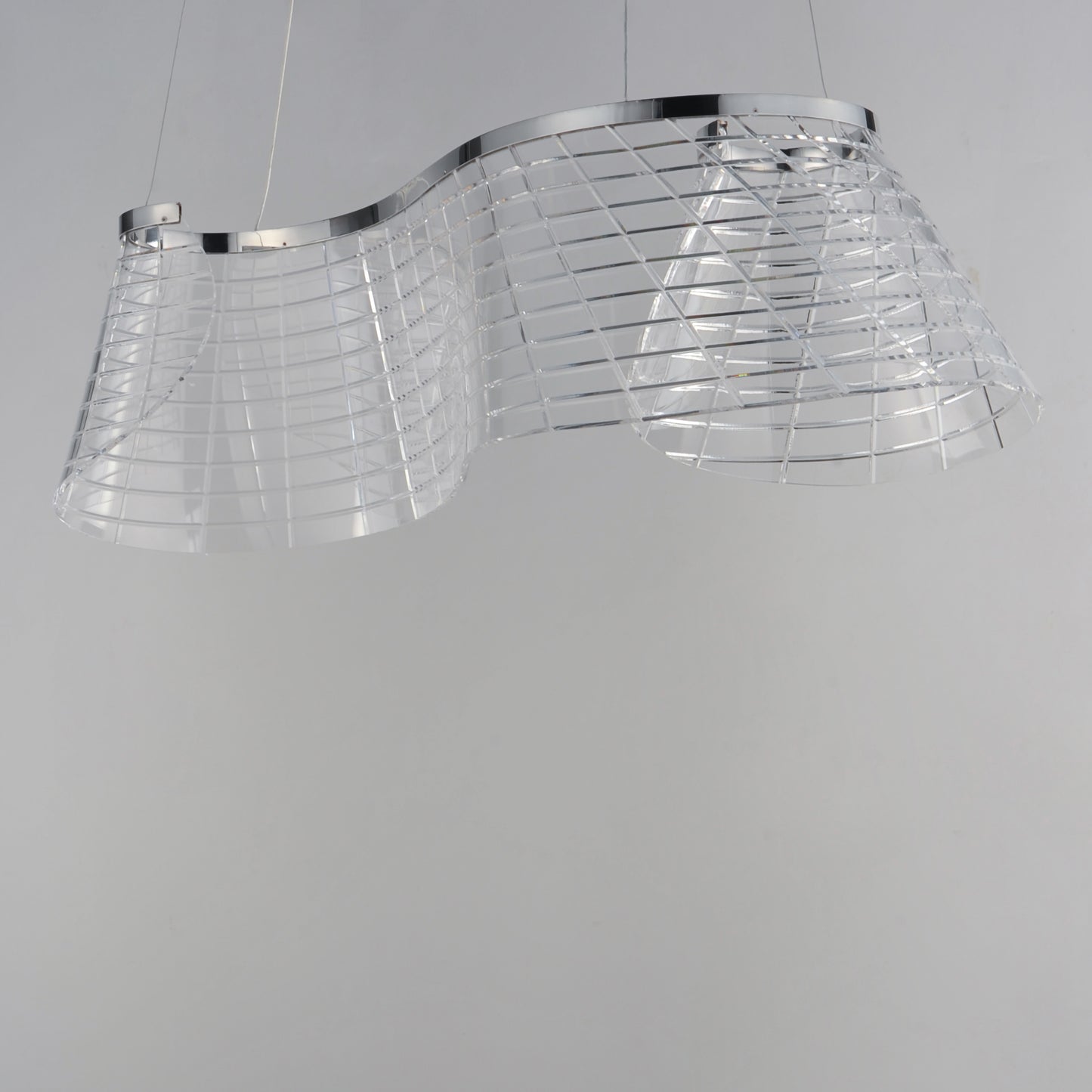 Tartan Linear LED Pendant Polished Chrome by ET2
