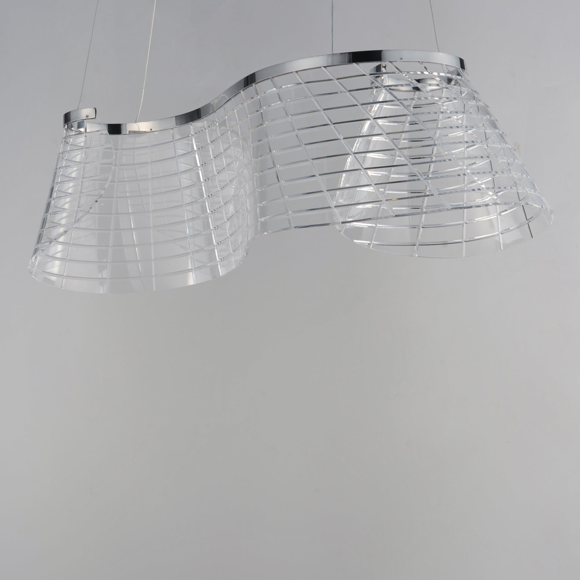 Tartan Linear LED Pendant Polished Chrome by ET2
