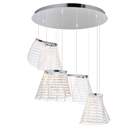 Tartan 3-Light LED Pendant Polished Chrome by ET2