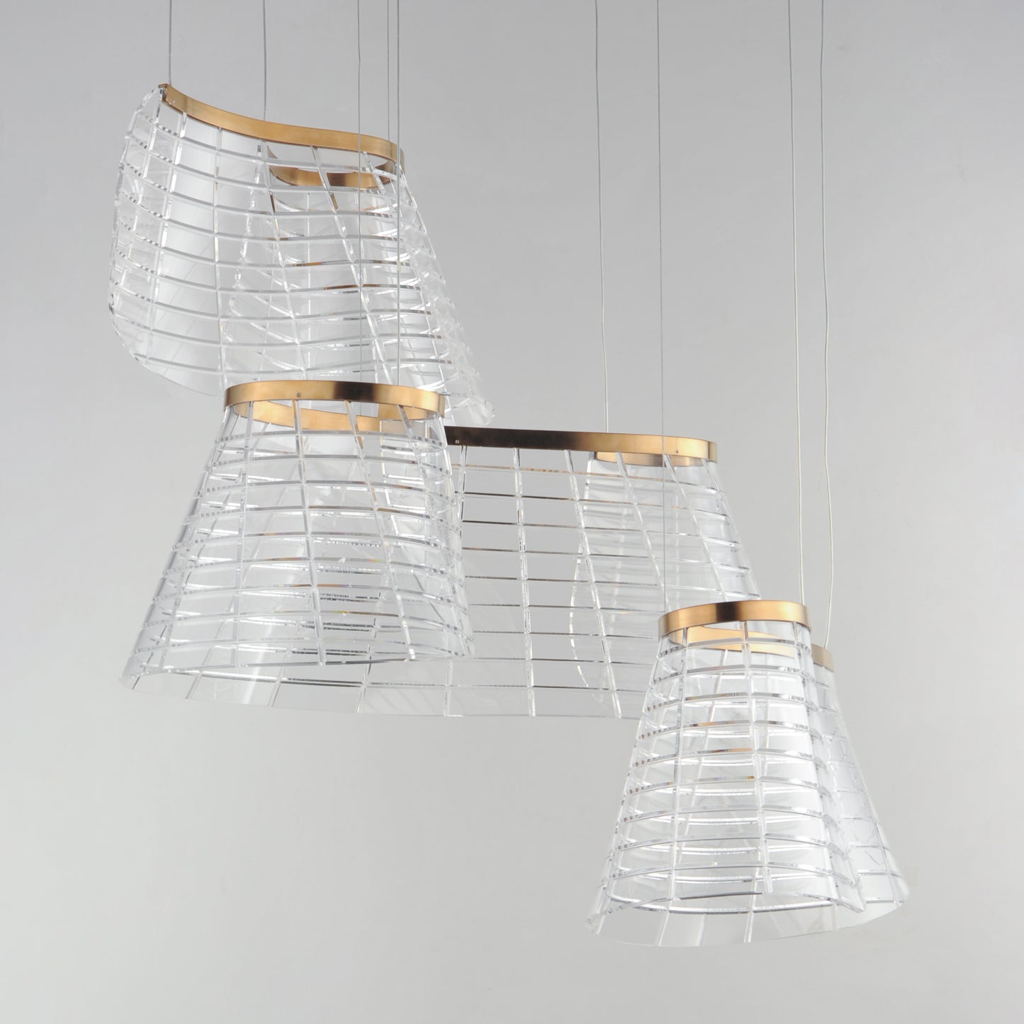 Tartan 3-Light LED Pendant Brushed Champagne by ET2