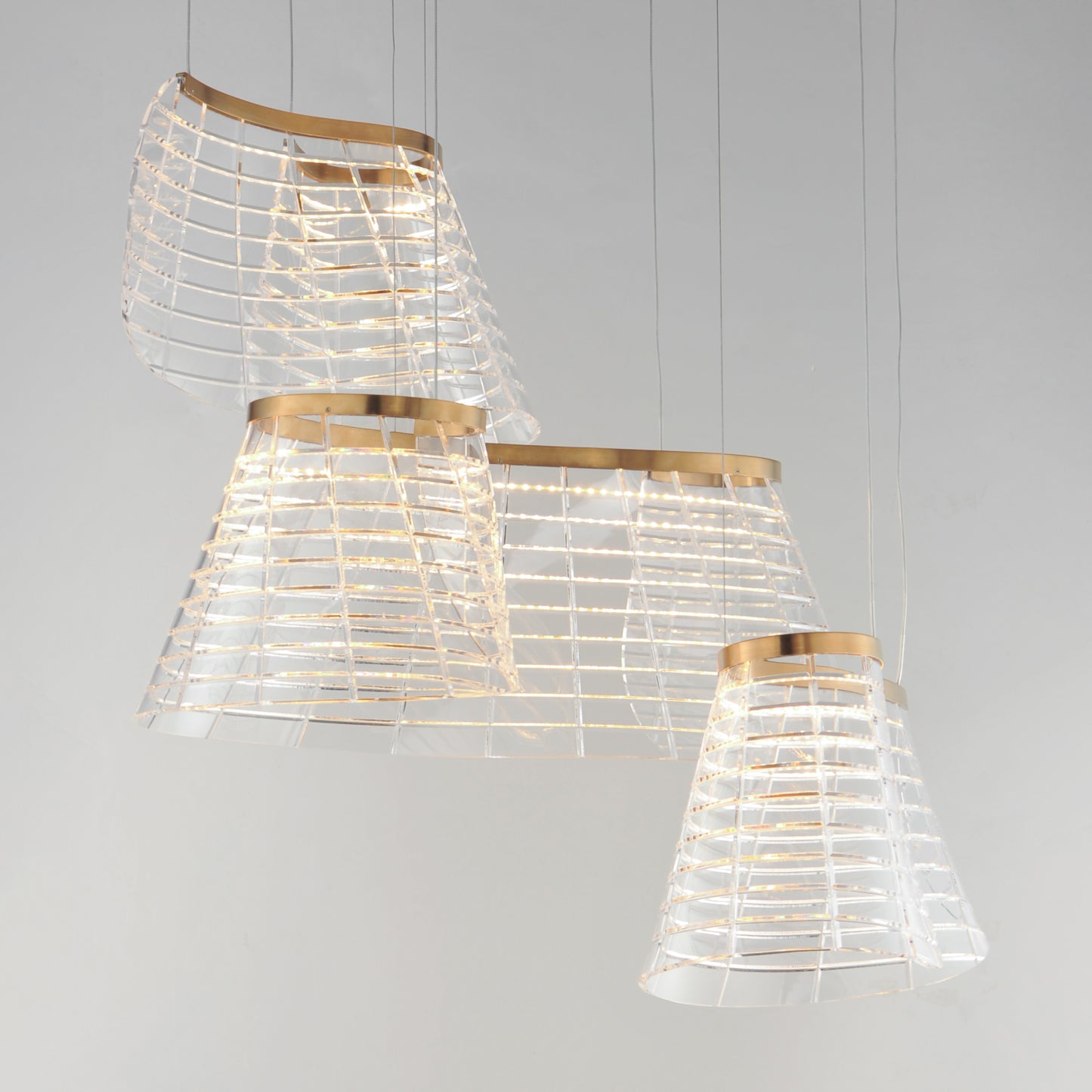 Tartan 3-Light LED Pendant Brushed Champagne by ET2