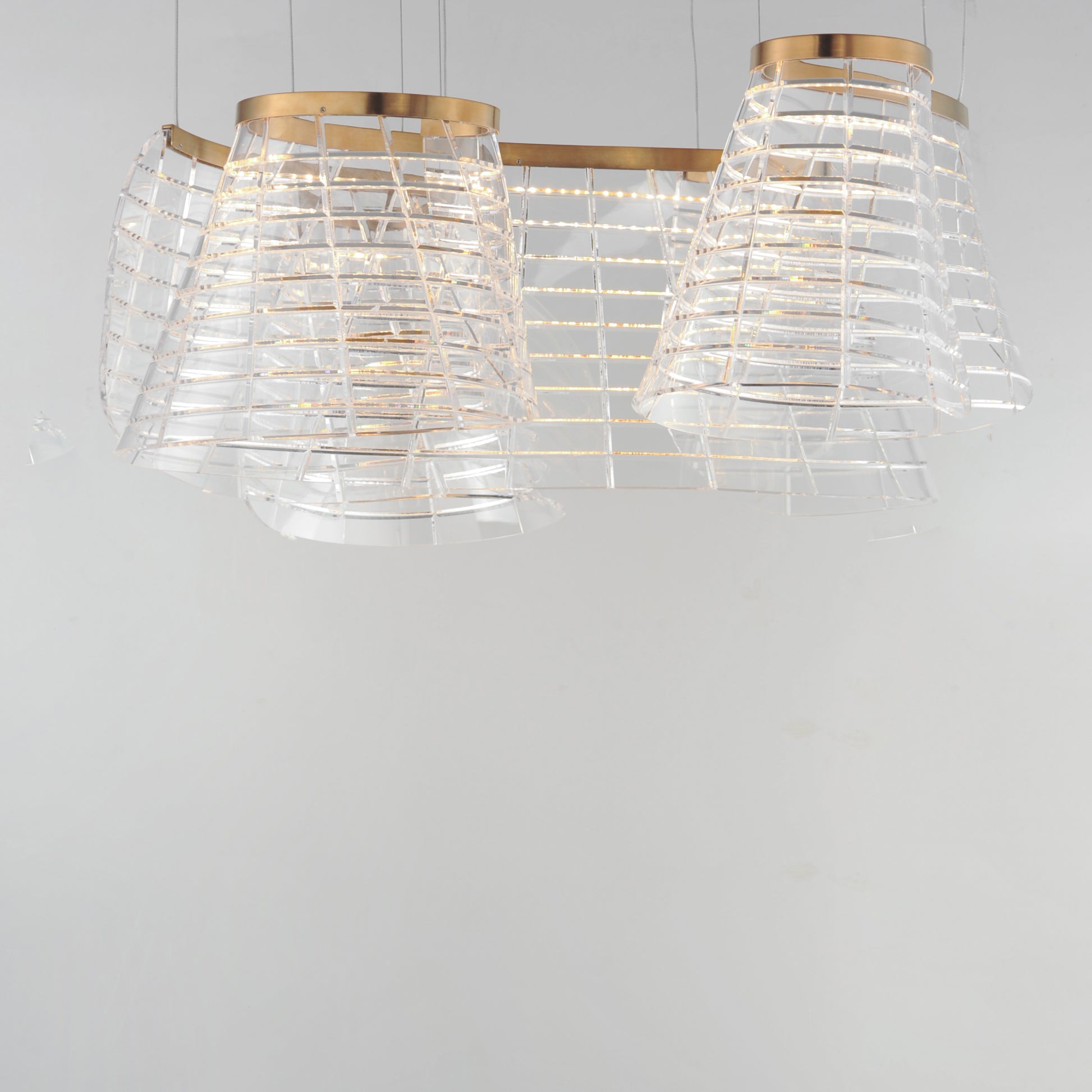 Tartan 3-Light LED Pendant Brushed Champagne by ET2