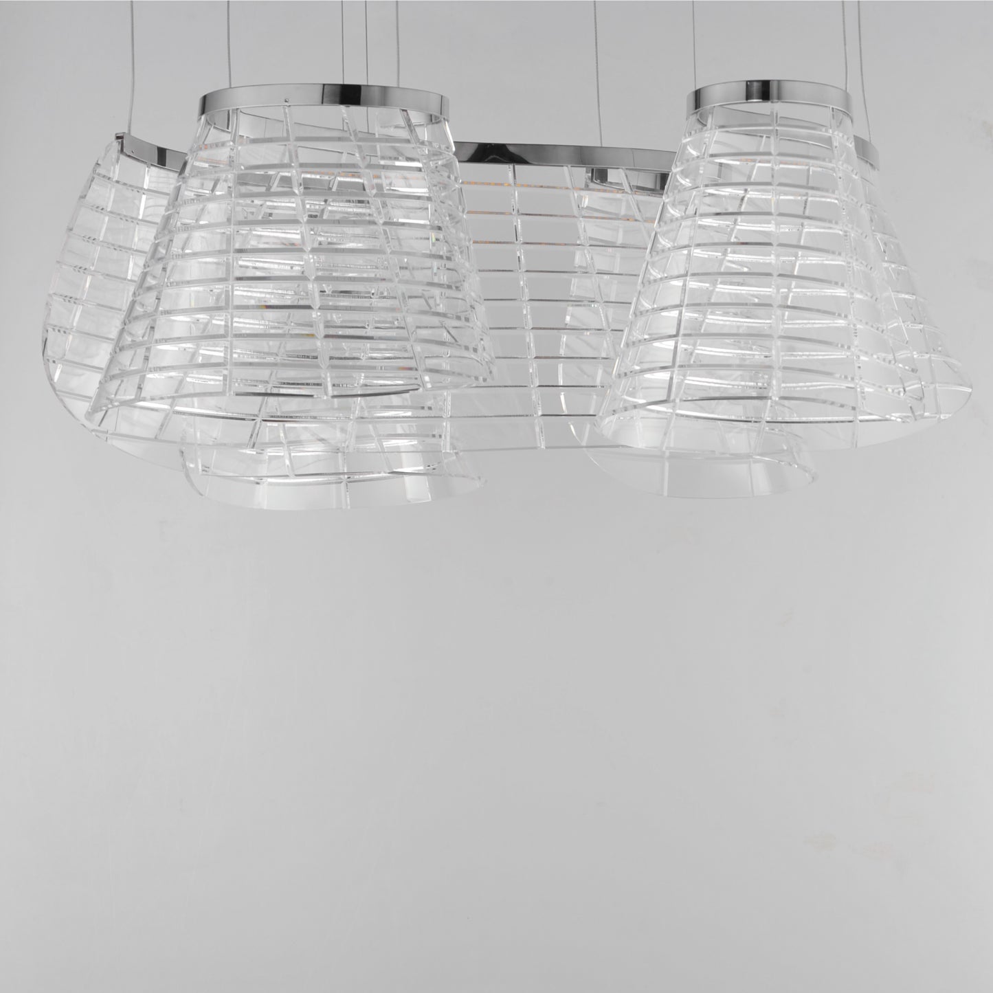 Tartan 3-Light LED Pendant Polished Chrome by ET2