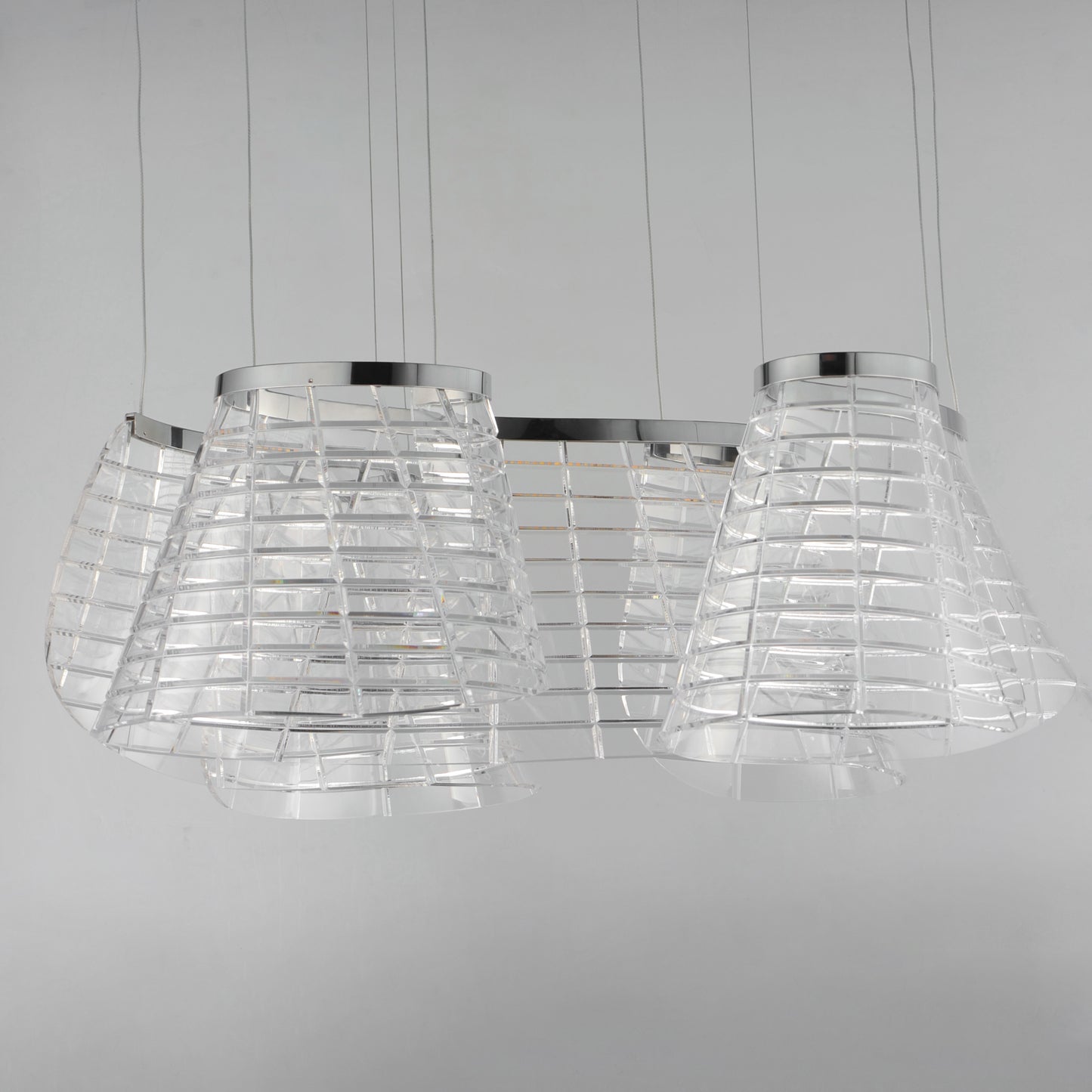 Tartan 3-Light LED Pendant Polished Chrome by ET2