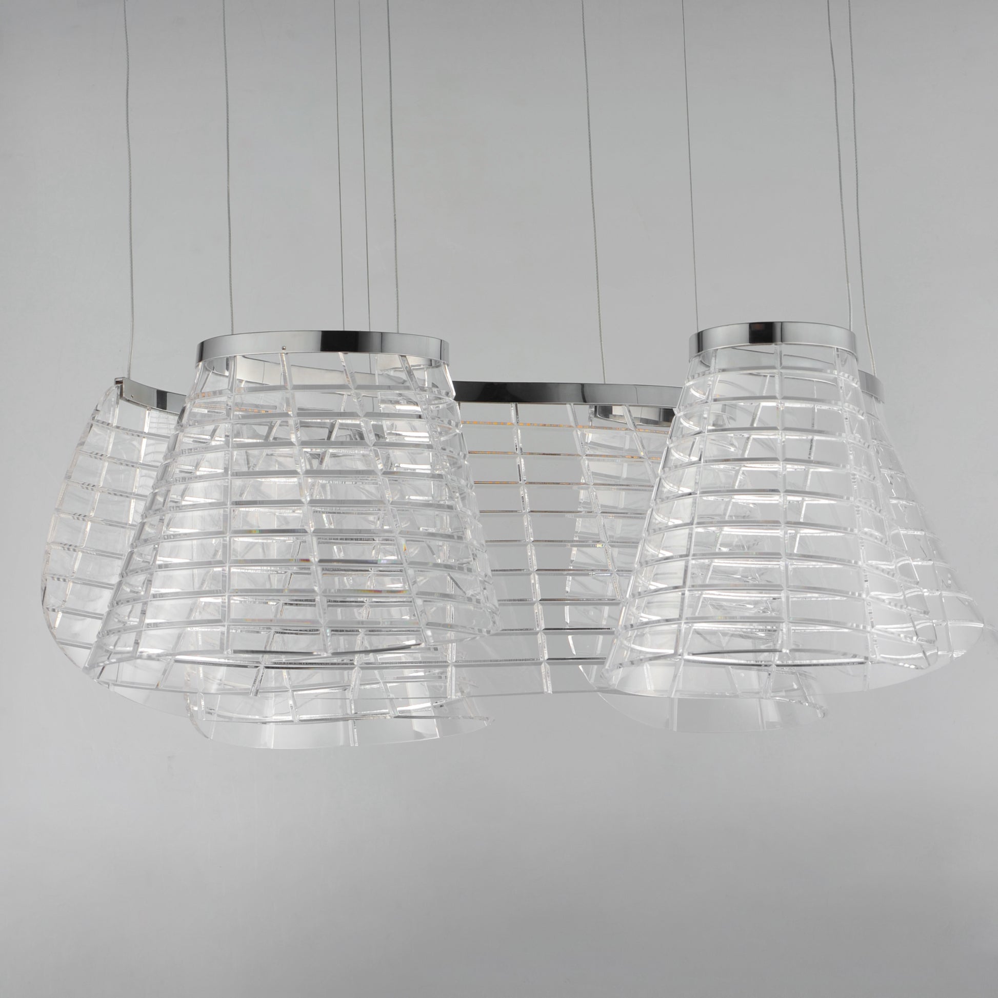 Tartan 3-Light LED Pendant Polished Chrome by ET2