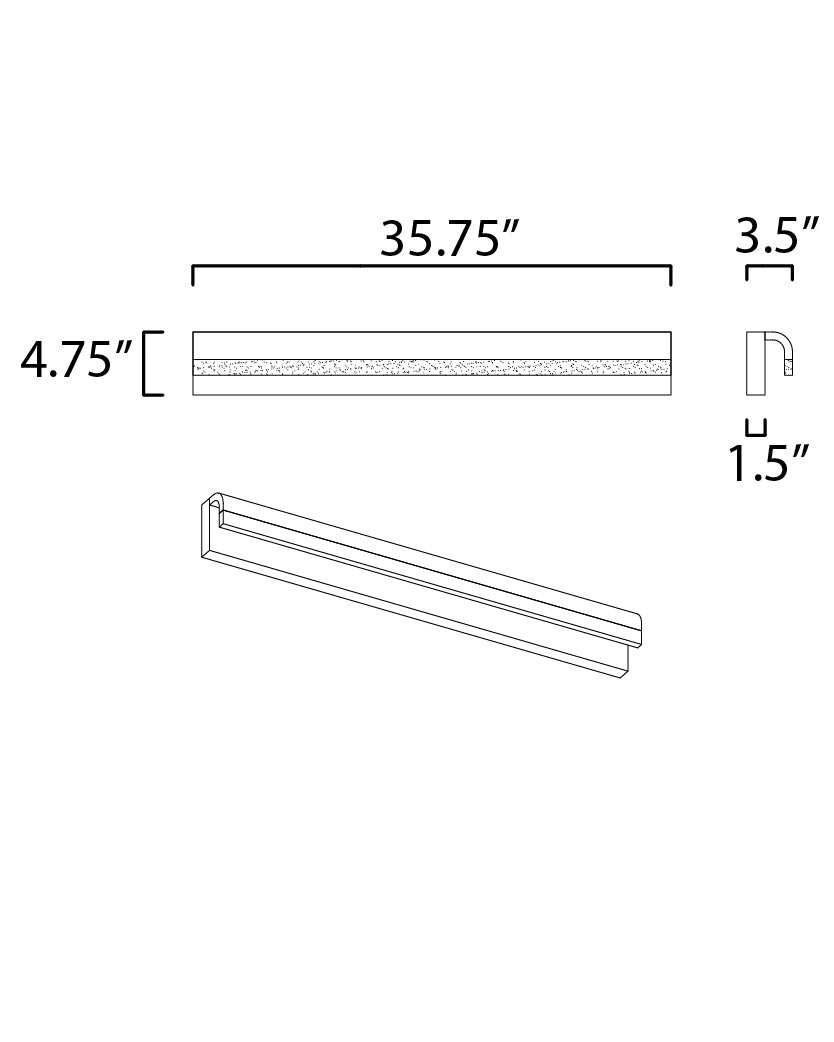 Waterfall 36" LED Bath Vanity Polished Chrome by ET2
