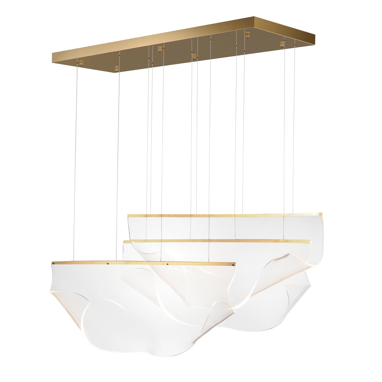 Rinkle 3-Light Linear LED Pendant French Gold by ET2