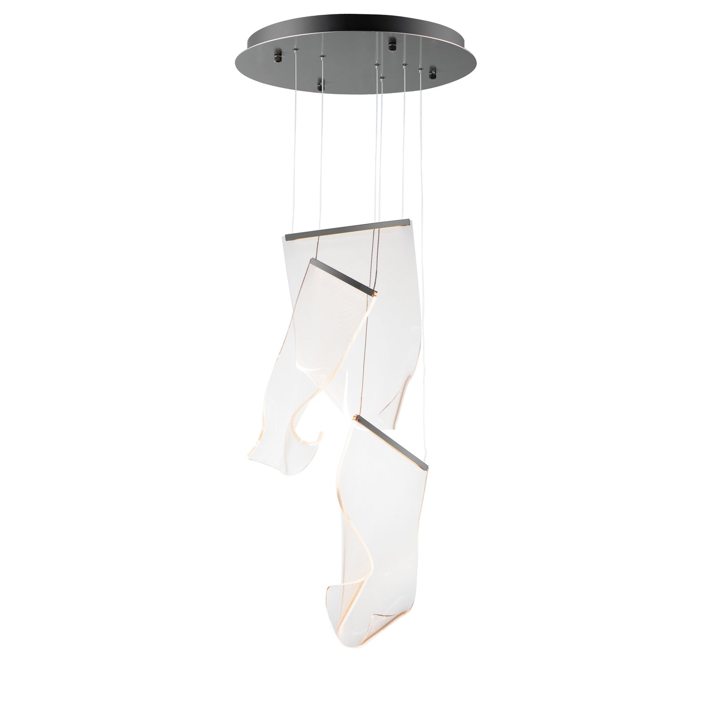 Rinkle 3-Light LED Multi Pendant Brushed Gunmetal by ET2
