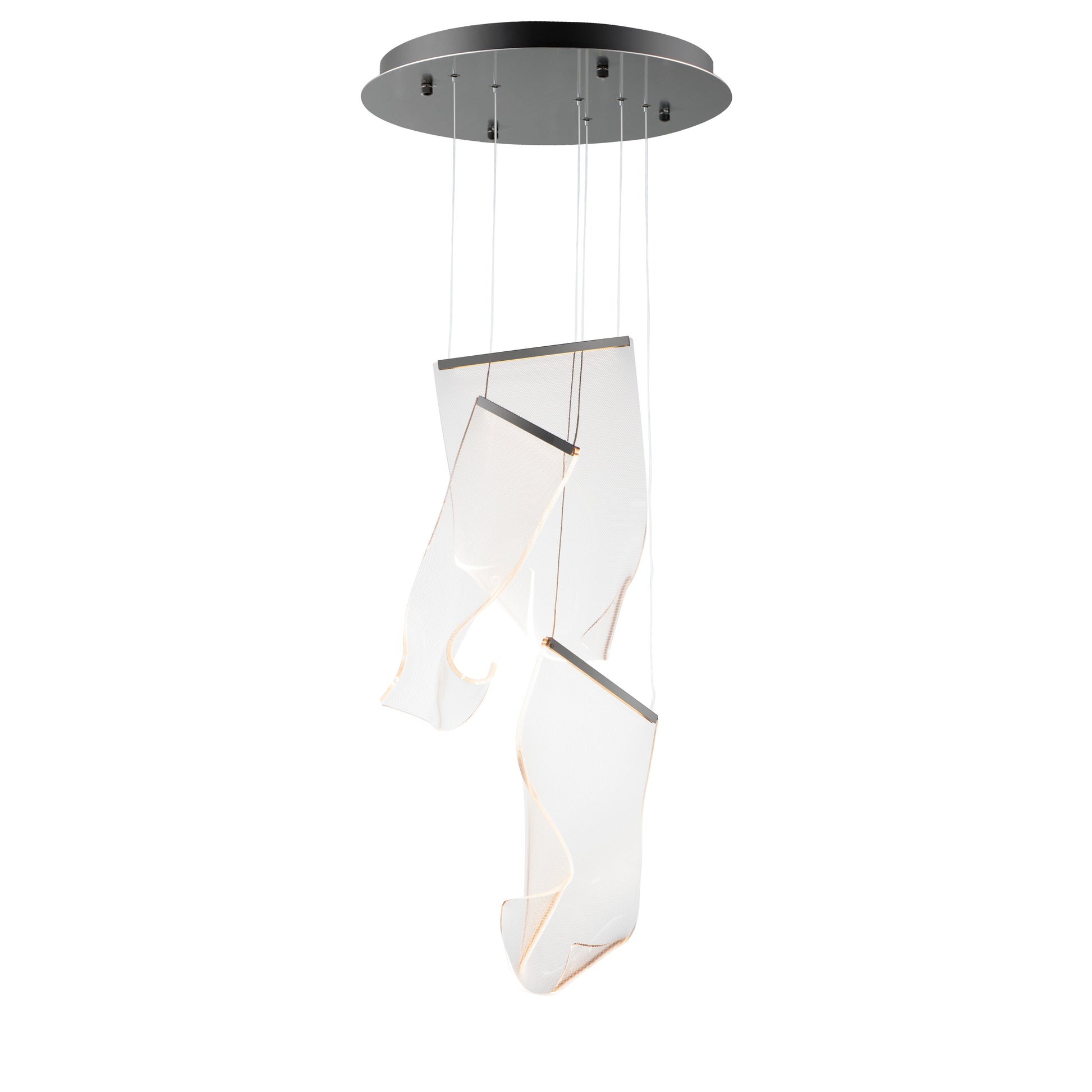 Rinkle 3-Light LED Multi Pendant Brushed Gunmetal by ET2
