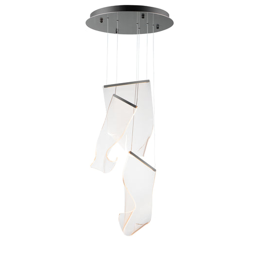 Rinkle 3-Light LED Multi Pendant Brushed Gunmetal by ET2