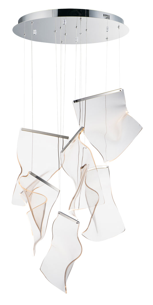 Rinkle 6-Light LED Multi Pendant Polished Chrome by ET2
