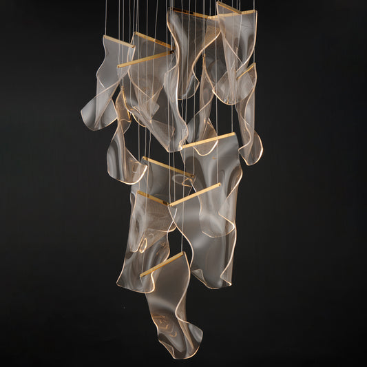 Rinkle 28" 14-Light LED Pendant French Gold by ET2