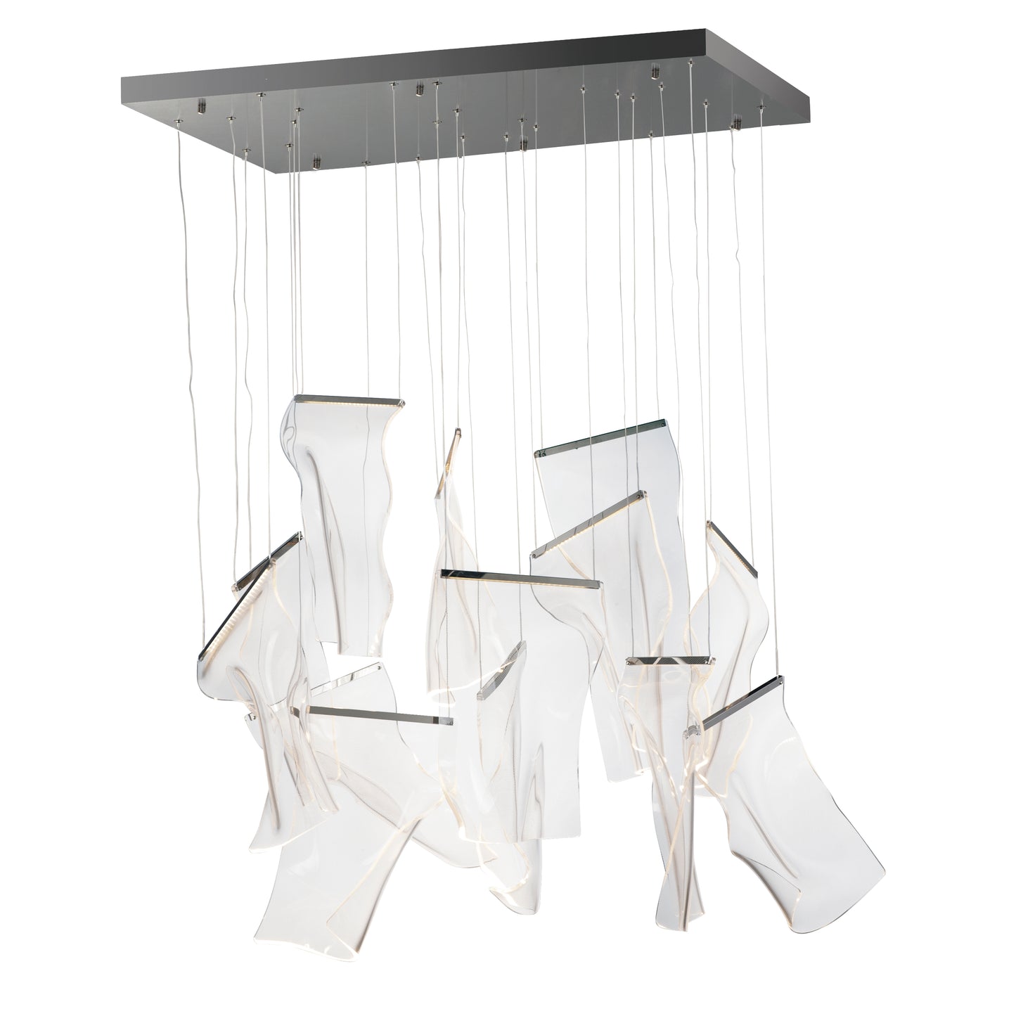 Rinkle 13-Light Rectalinear LED Pendant Brushed Gunmetal by ET2