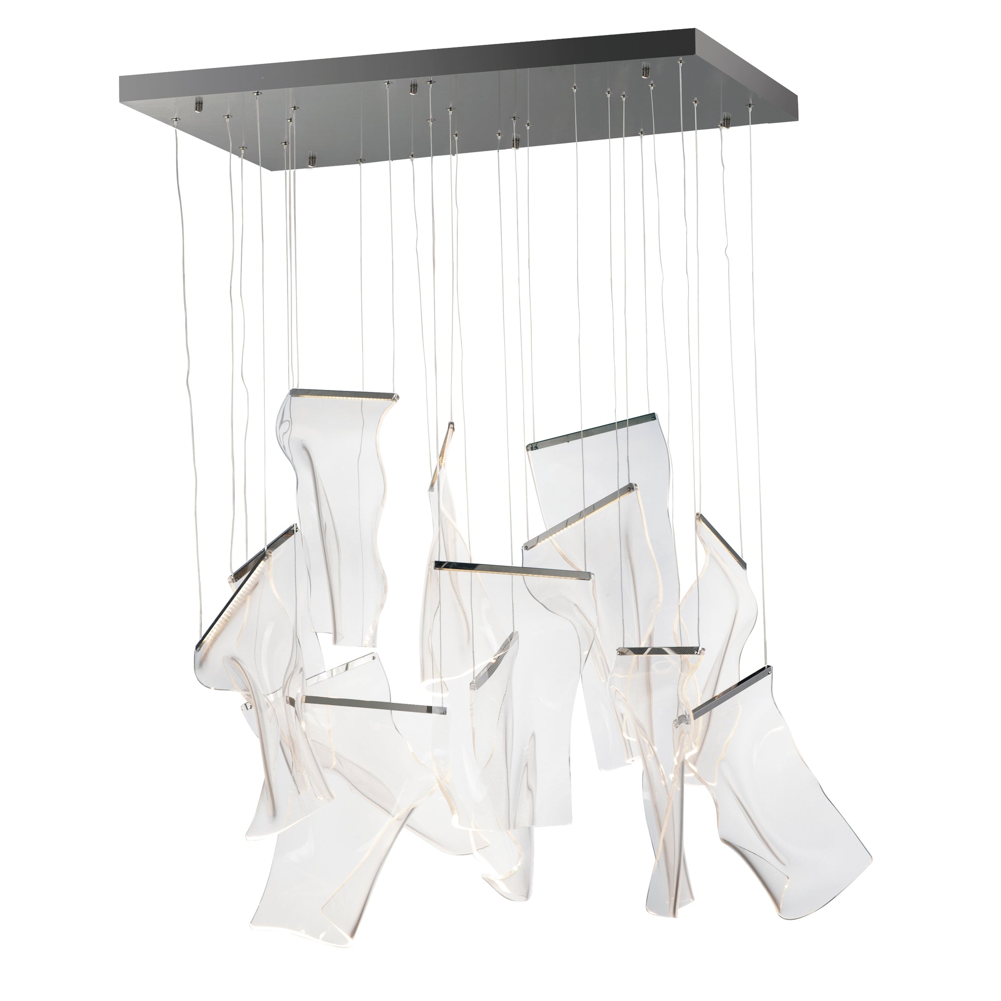 Rinkle 13-Light Rectalinear LED Pendant Brushed Gunmetal by ET2