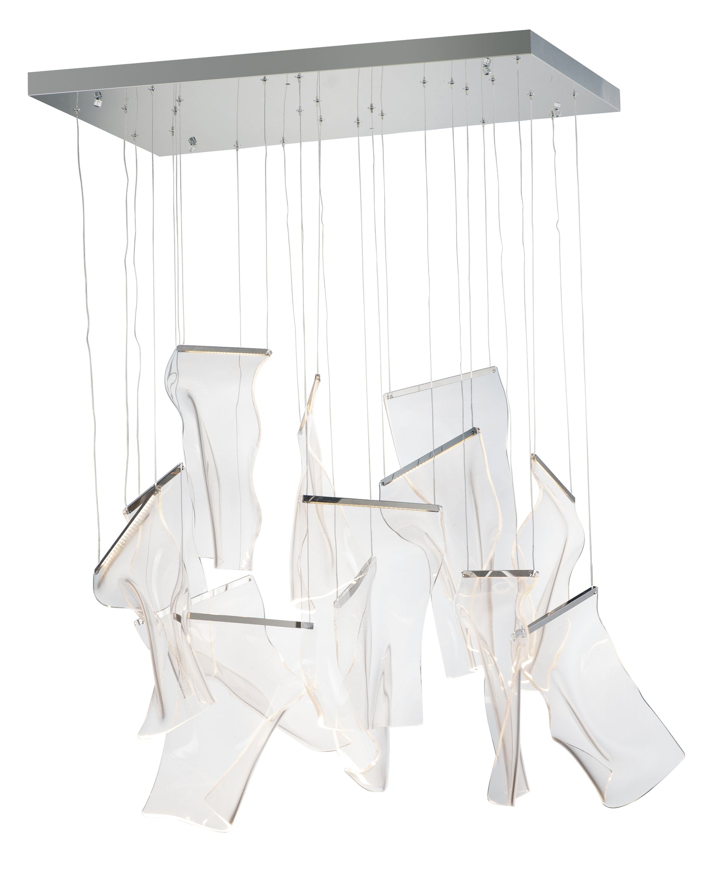 Rinkle 13-Light Rectalinear LED Pendant Polished Chrome by ET2