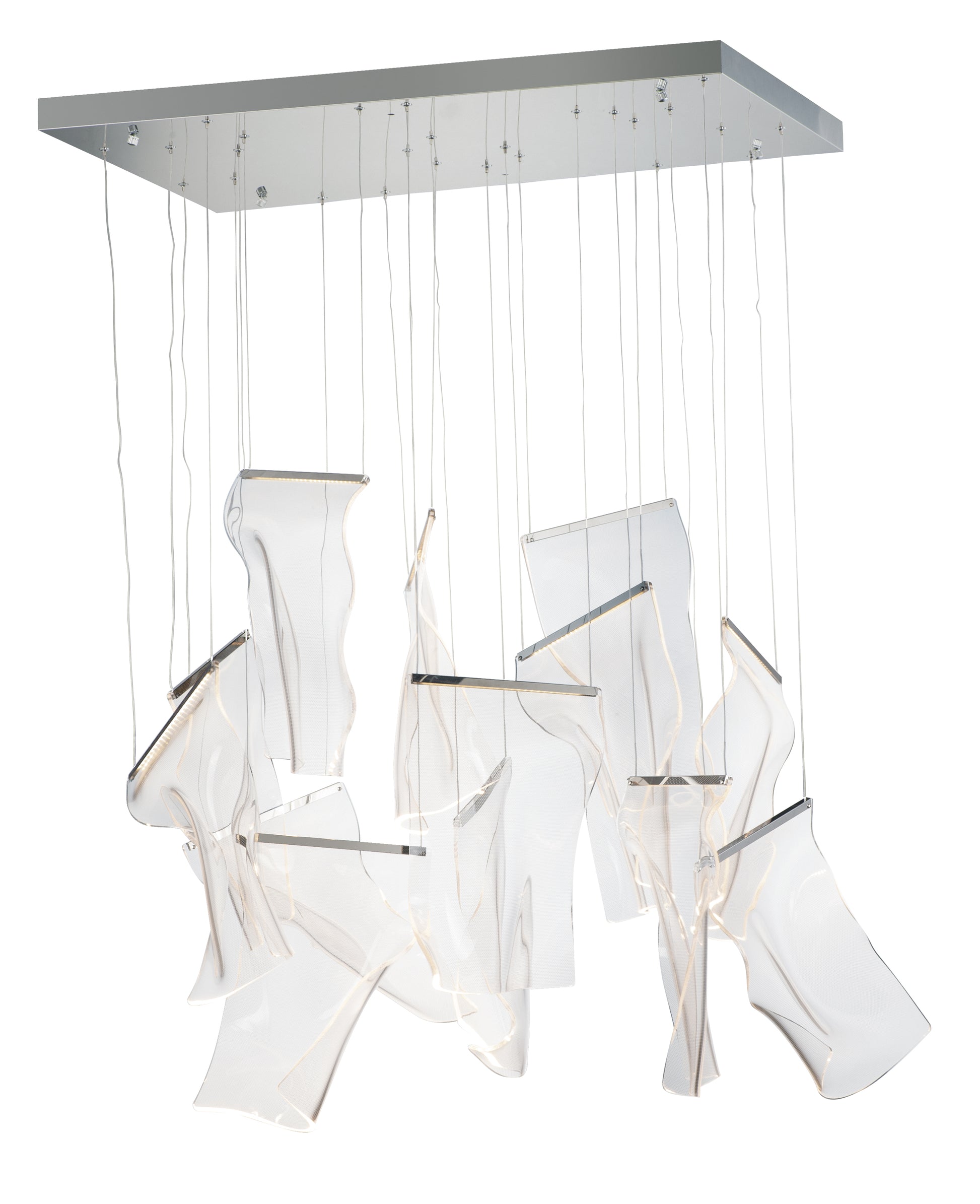 Rinkle 13-Light Rectalinear LED Pendant Polished Chrome by ET2