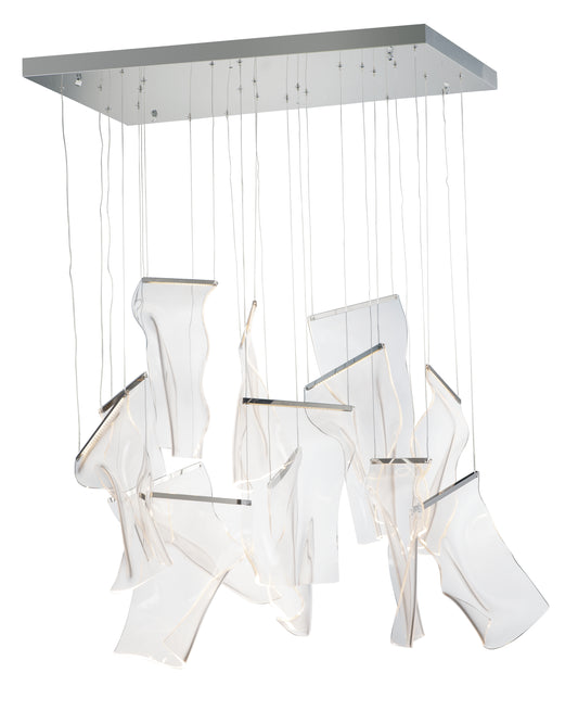 Rinkle 13-Light Rectalinear LED Pendant Polished Chrome by ET2
