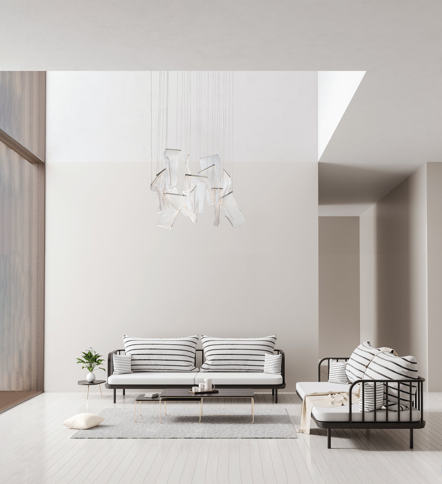 Rinkle 13-Light Rectalinear LED Pendant Polished Chrome by ET2