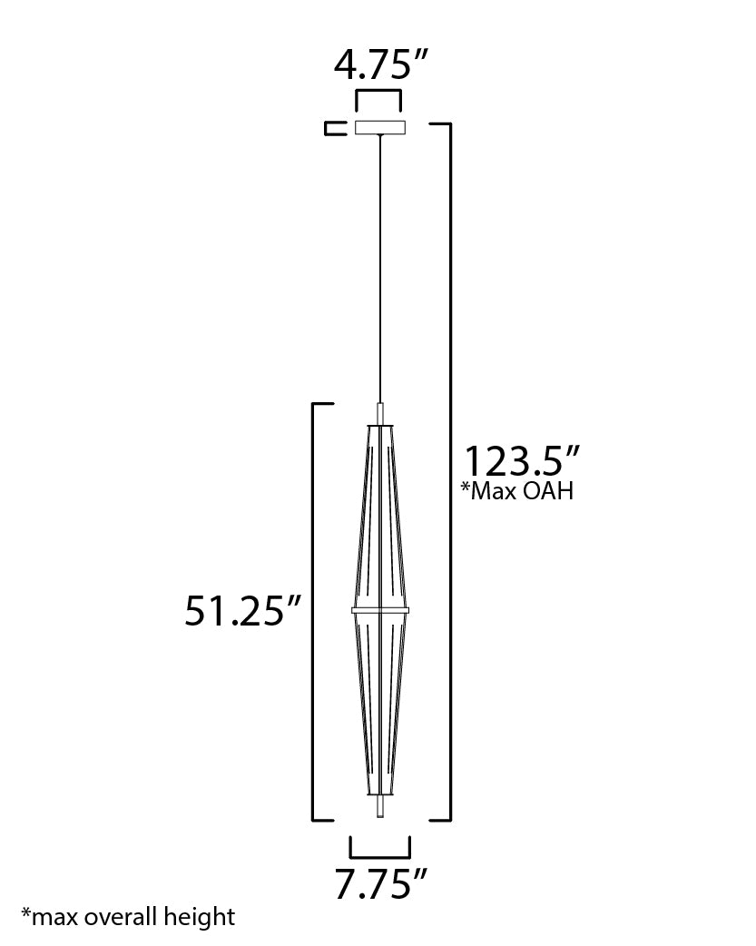 Quasar 51" LED Pendant Polished Chrome by ET2