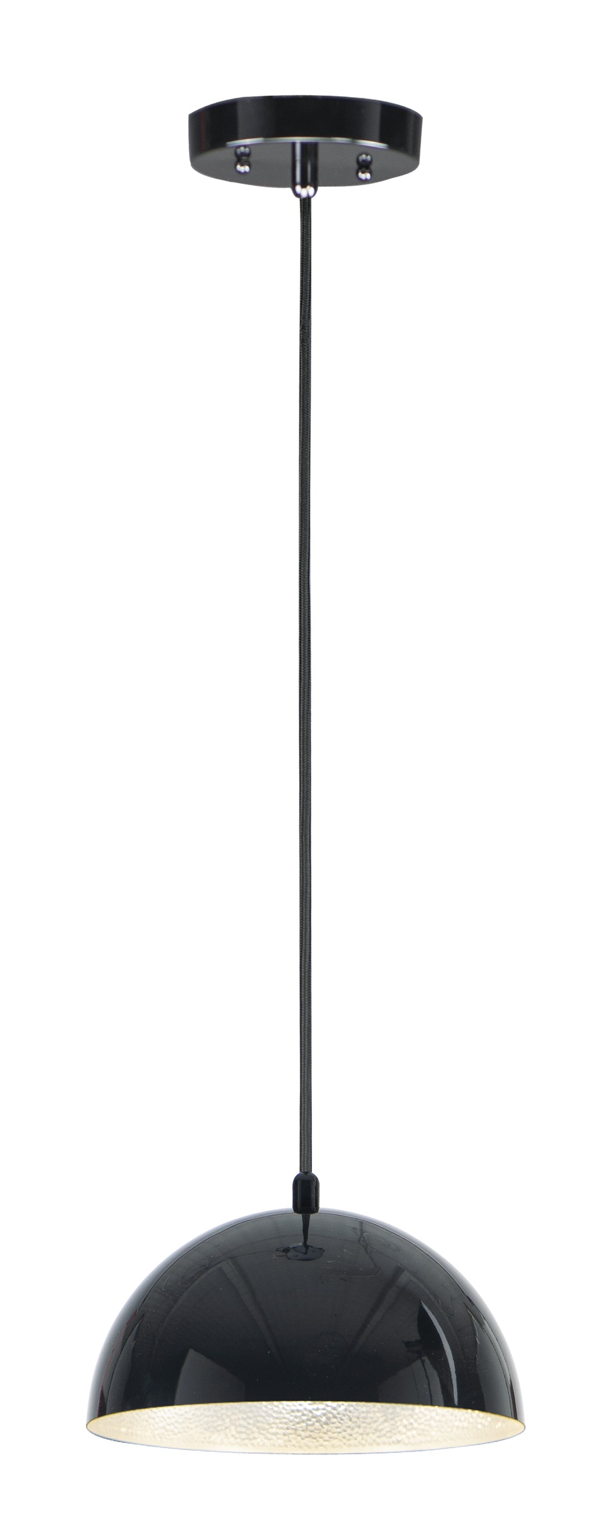 Hemisphere 9" LED Pendant Gloss Black/Aluminum by ET2