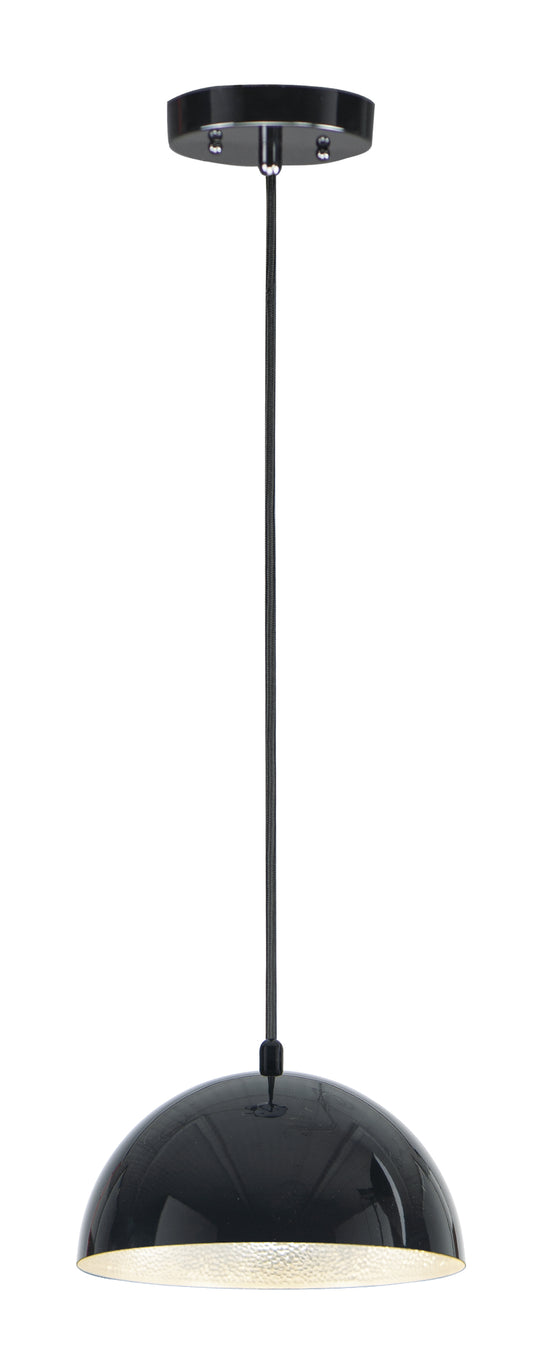 Hemisphere 9" LED Pendant Gloss Black/Aluminum by ET2