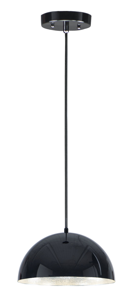 Hemisphere 14" LED Pendant Gloss Black/Aluminum by ET2