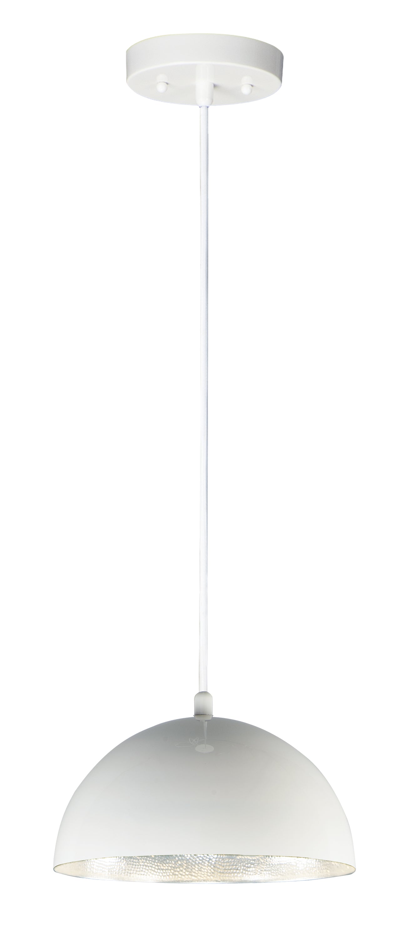 Hemisphere 14" LED Pendant Gloss White/Aluminum by ET2