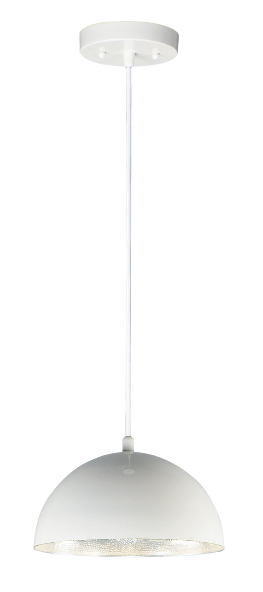 Hemisphere 14" LED Pendant Gloss White/Aluminum by ET2