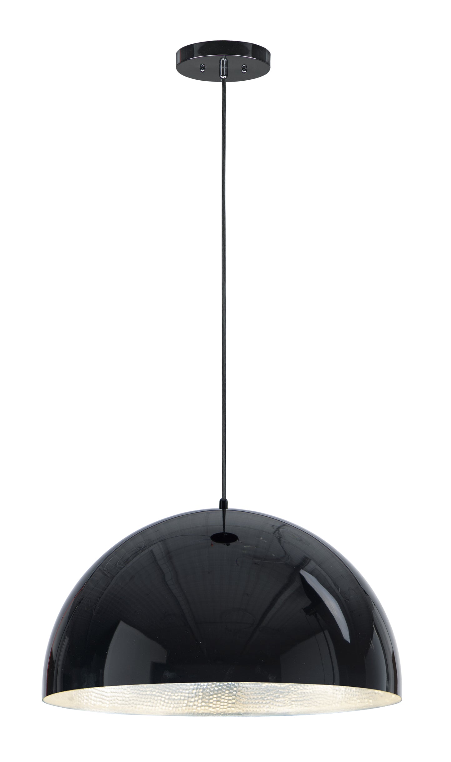 Hemisphere 24" LED Pendant Gloss Black/Aluminum by ET2