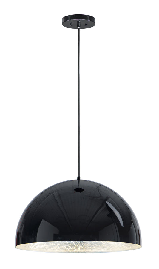 Hemisphere 24" LED Pendant Gloss Black/Aluminum by ET2
