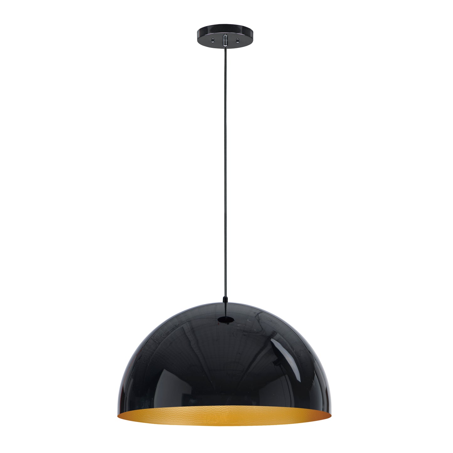 Hemisphere 24" LED Pendant Gloss Black/Gold by ET2