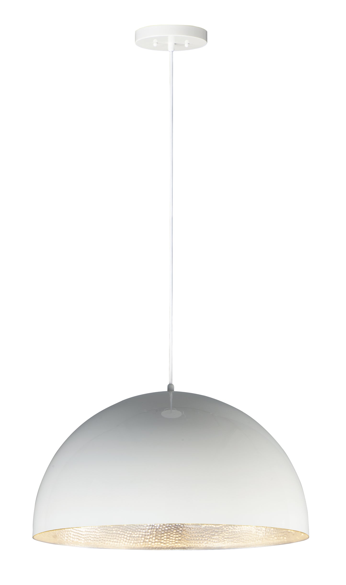 Hemisphere 24" LED Pendant Gloss White/Aluminum by ET2