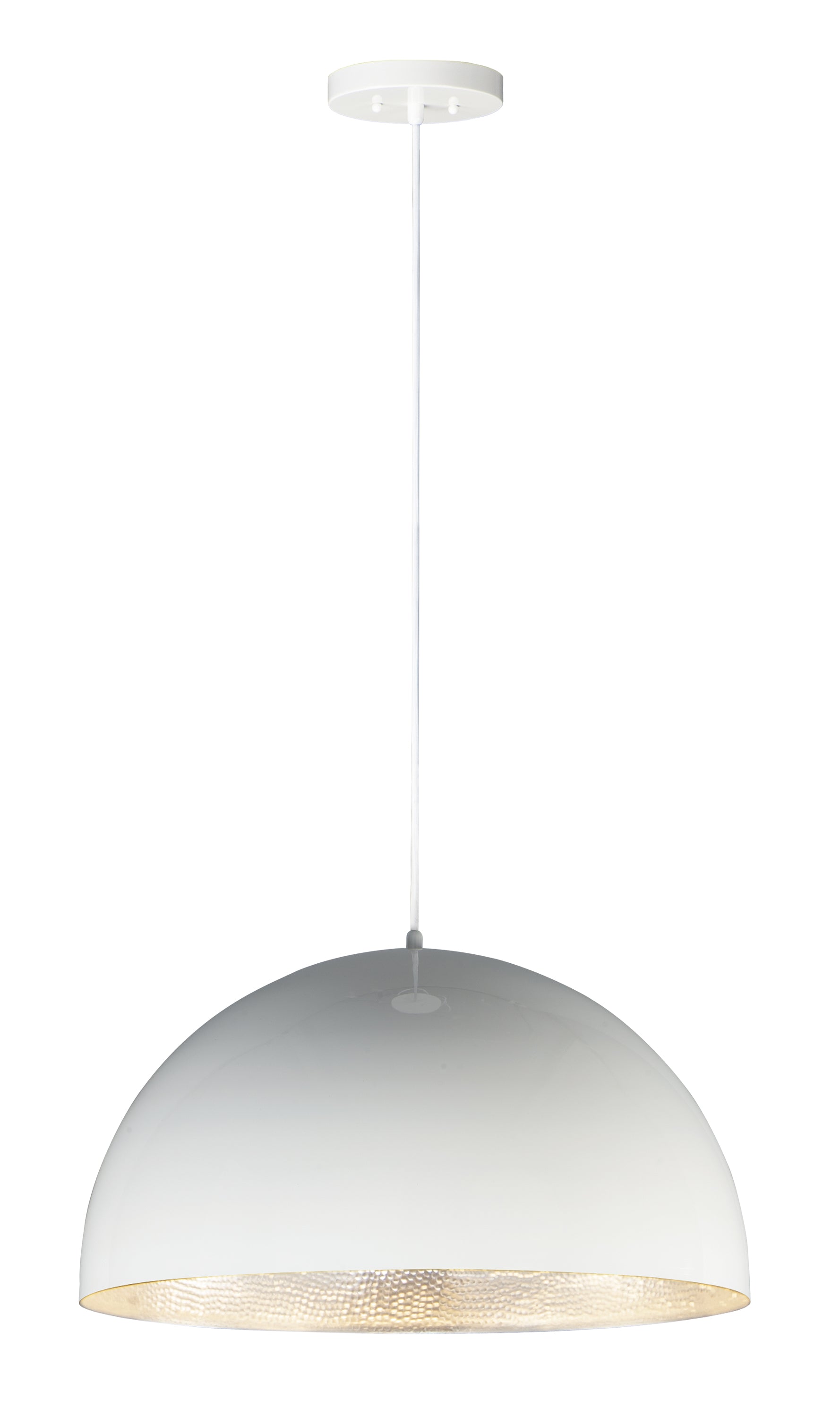 Hemisphere 24" LED Pendant Gloss White/Aluminum by ET2