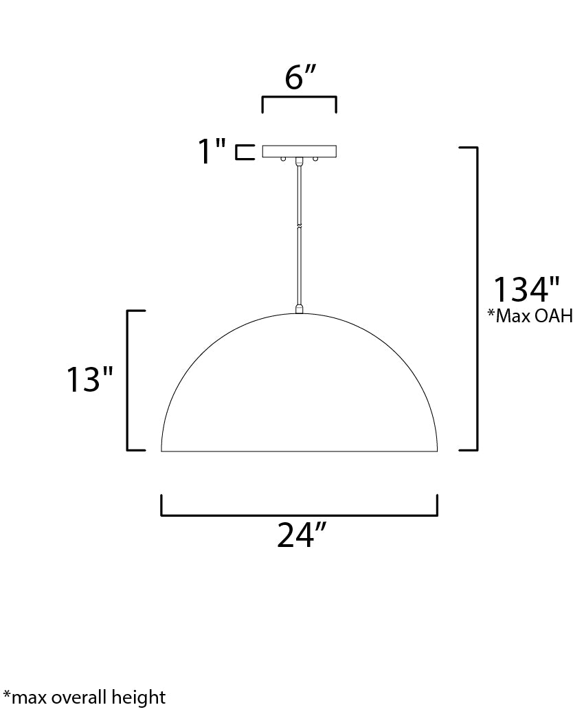 Hemisphere 24" LED Pendant Gloss White/Aluminum by ET2