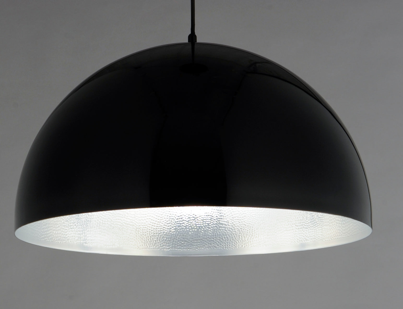 Hemisphere 24" LED Pendant Gloss Black/Aluminum by ET2