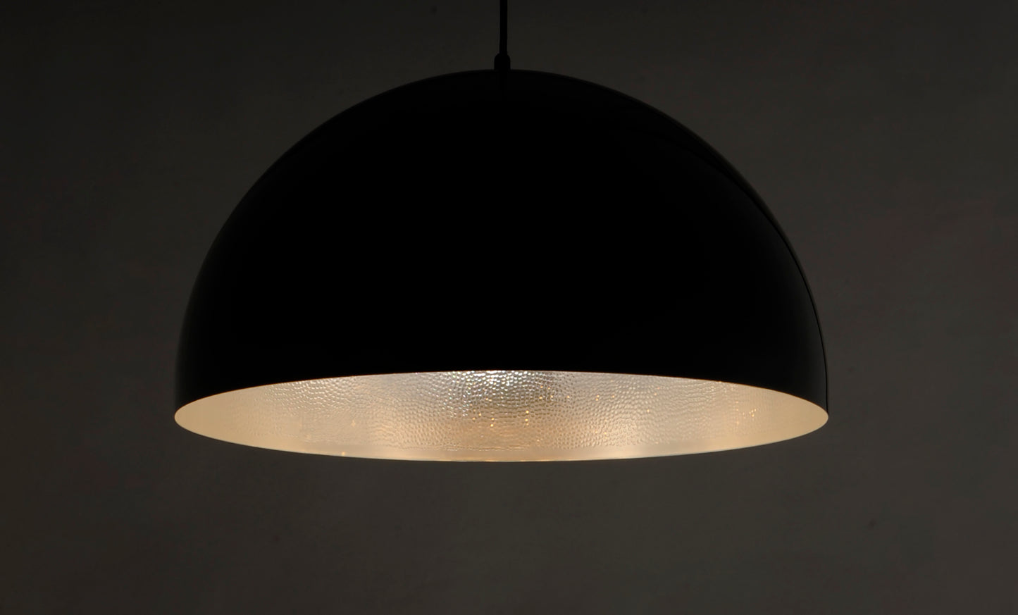 Hemisphere 24" LED Pendant Gloss Black/Aluminum by ET2