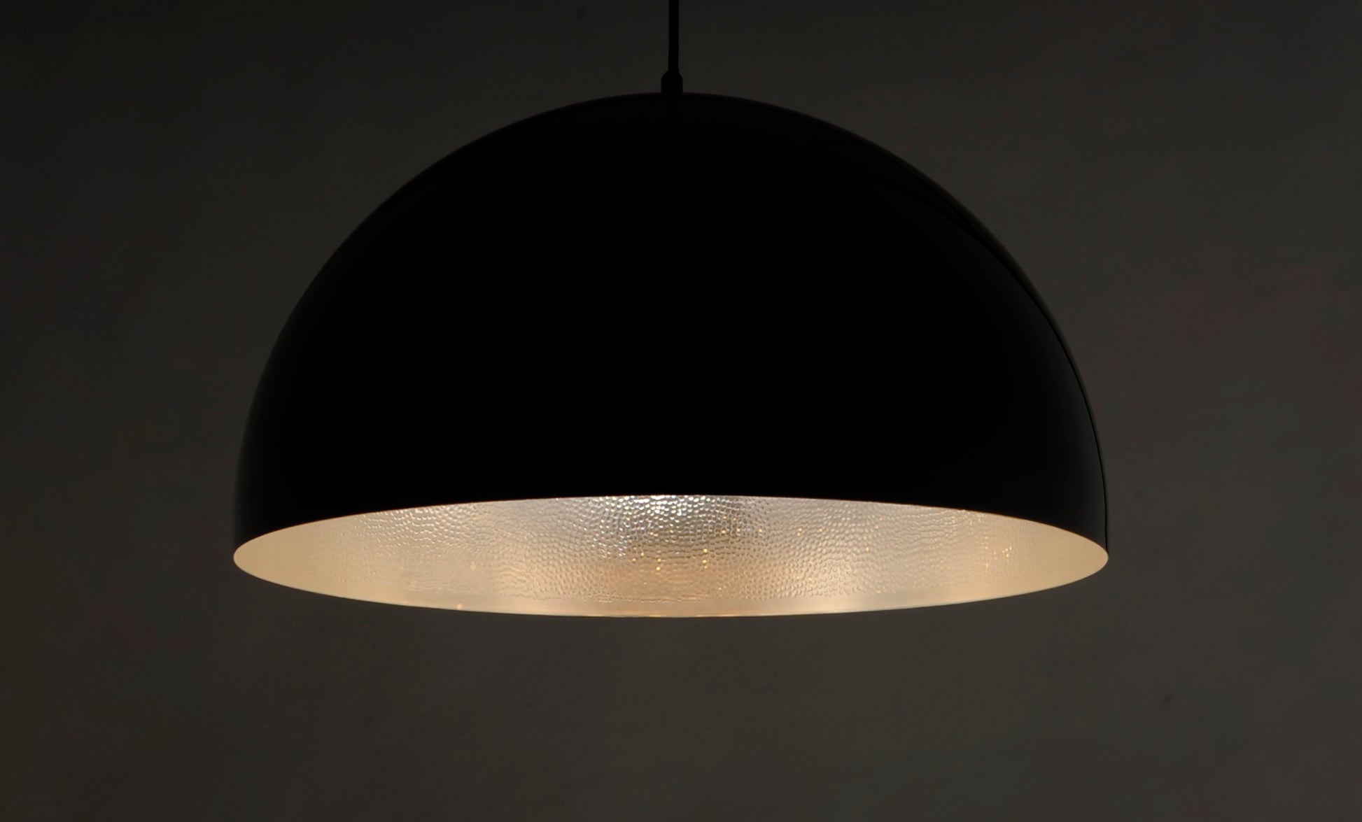 Hemisphere 24" LED Pendant Gloss Black/Aluminum by ET2