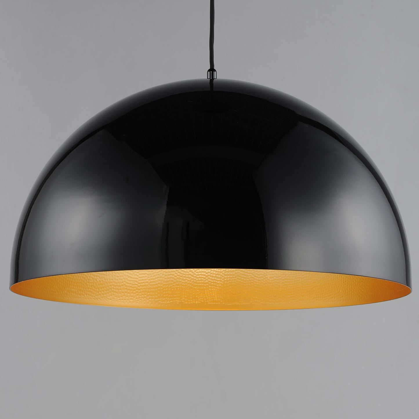 Hemisphere 24" LED Pendant Gloss Black/Gold by ET2