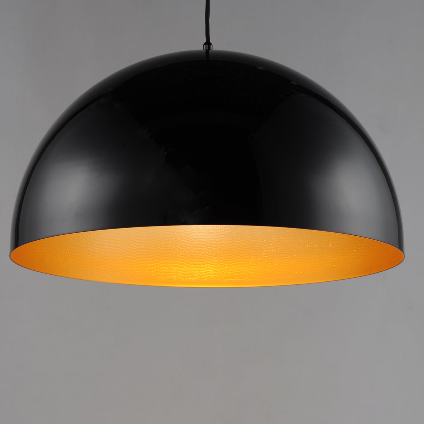 Hemisphere 24" LED Pendant Gloss Black/Gold by ET2