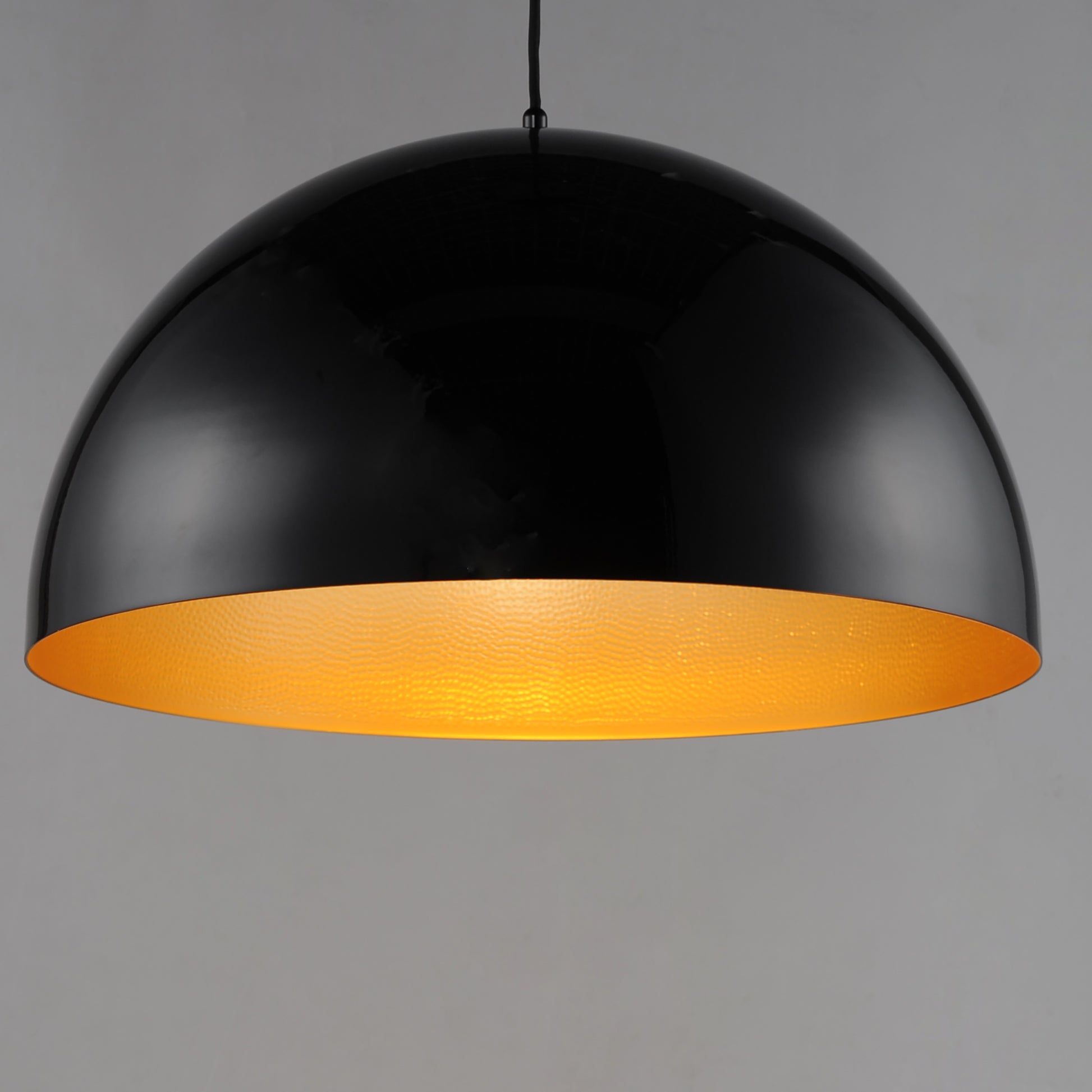 Hemisphere 24" LED Pendant Gloss Black/Gold by ET2