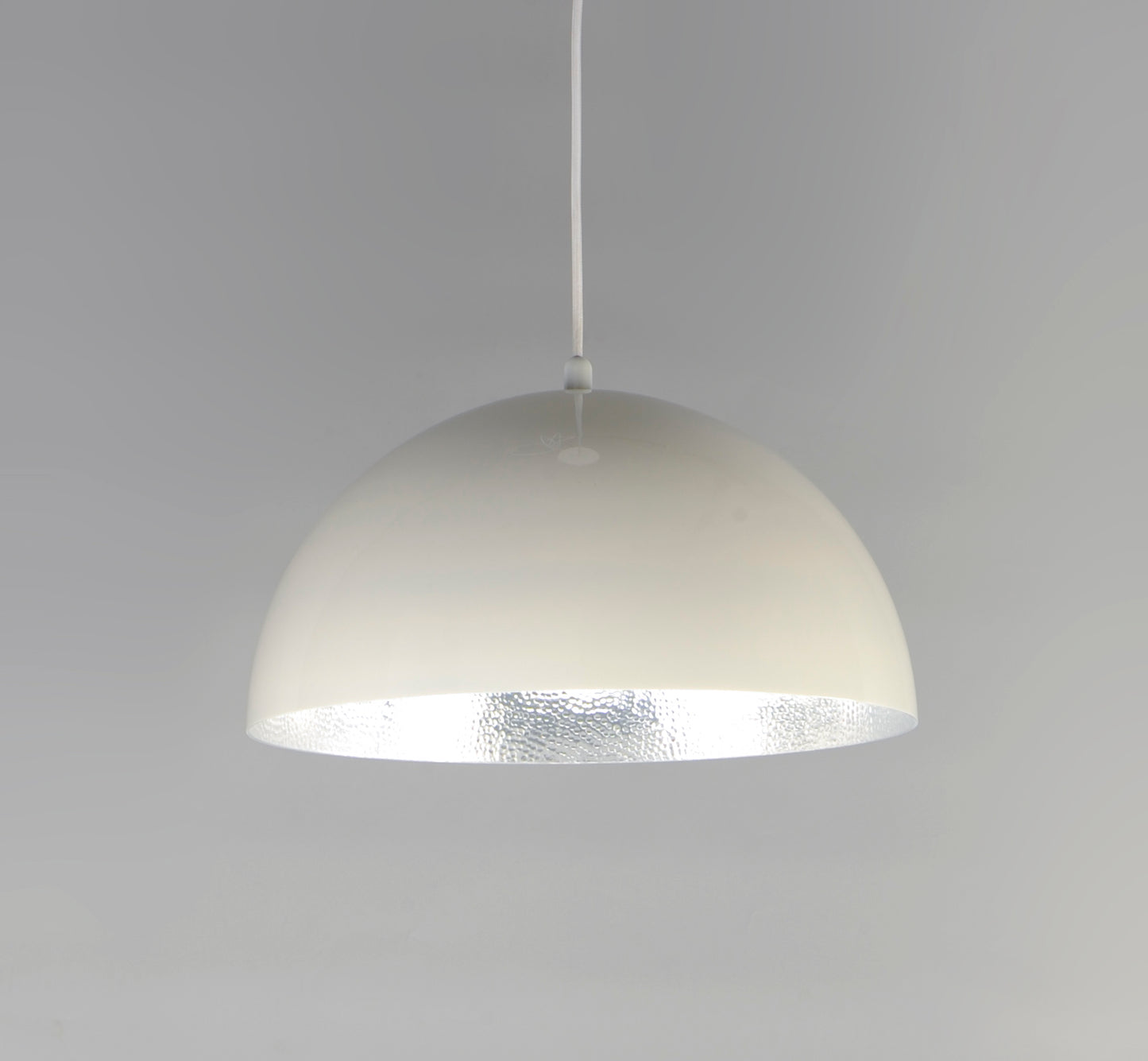 Hemisphere 24" LED Pendant Gloss White/Aluminum by ET2