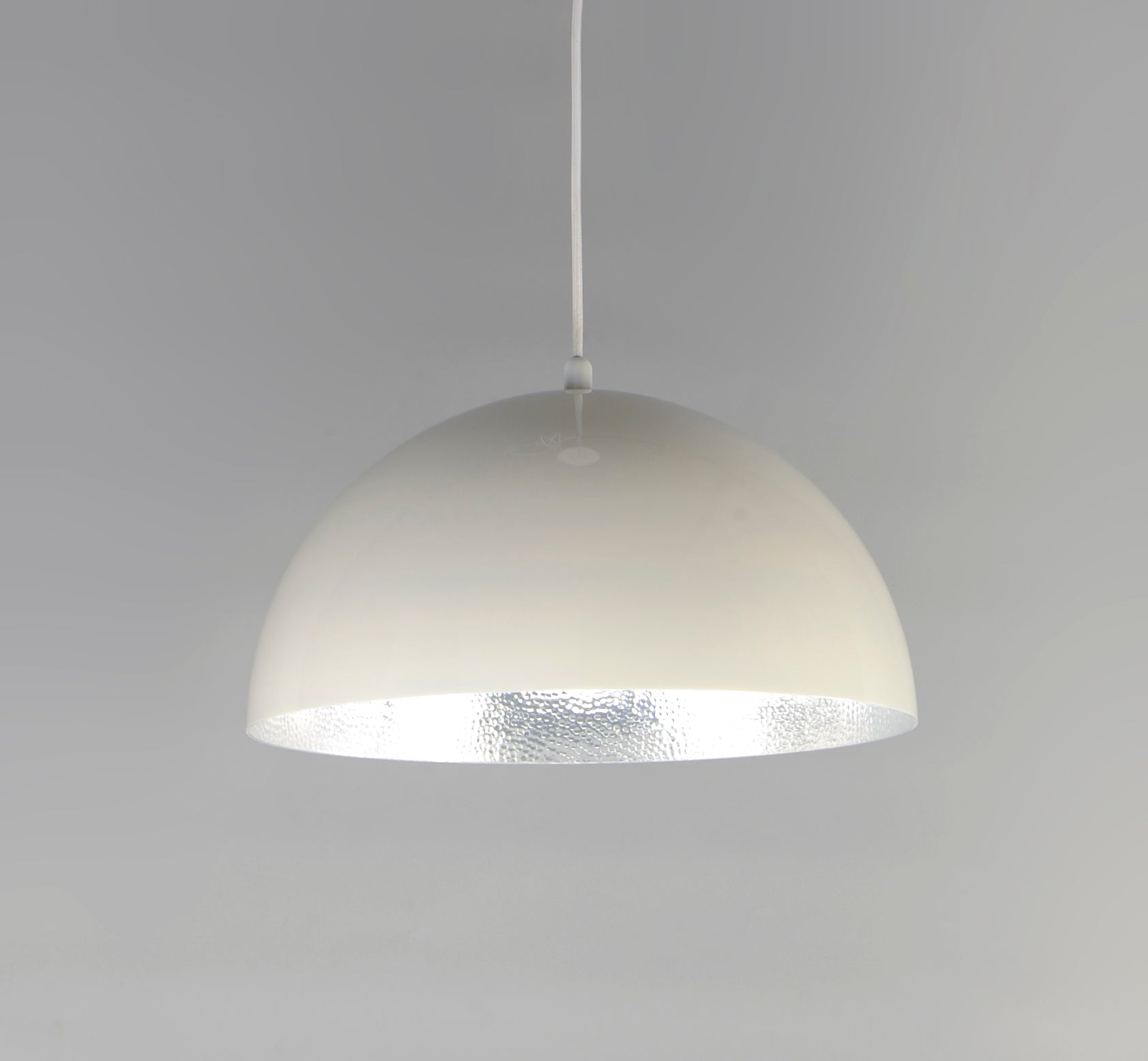 Hemisphere 24" LED Pendant Gloss White/Aluminum by ET2