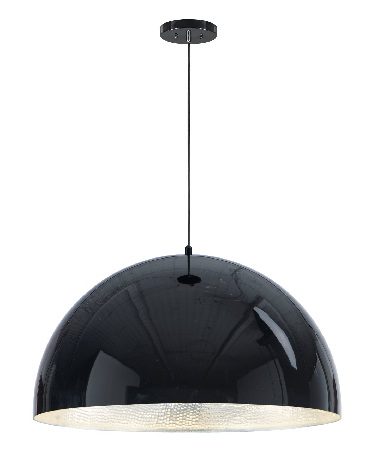Hemisphere 31" LED Pendant Gloss Black/Aluminum by ET2