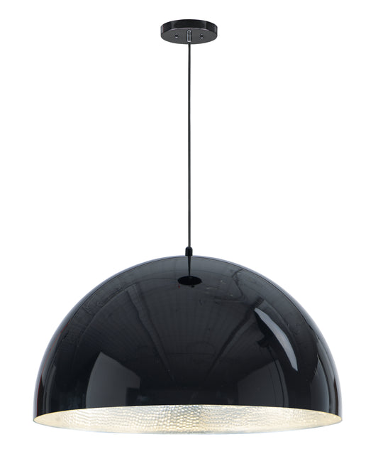 Hemisphere 31" LED Pendant Gloss Black/Aluminum by ET2