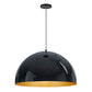 Hemisphere 31" LED Pendant Gloss Black/Gold by ET2