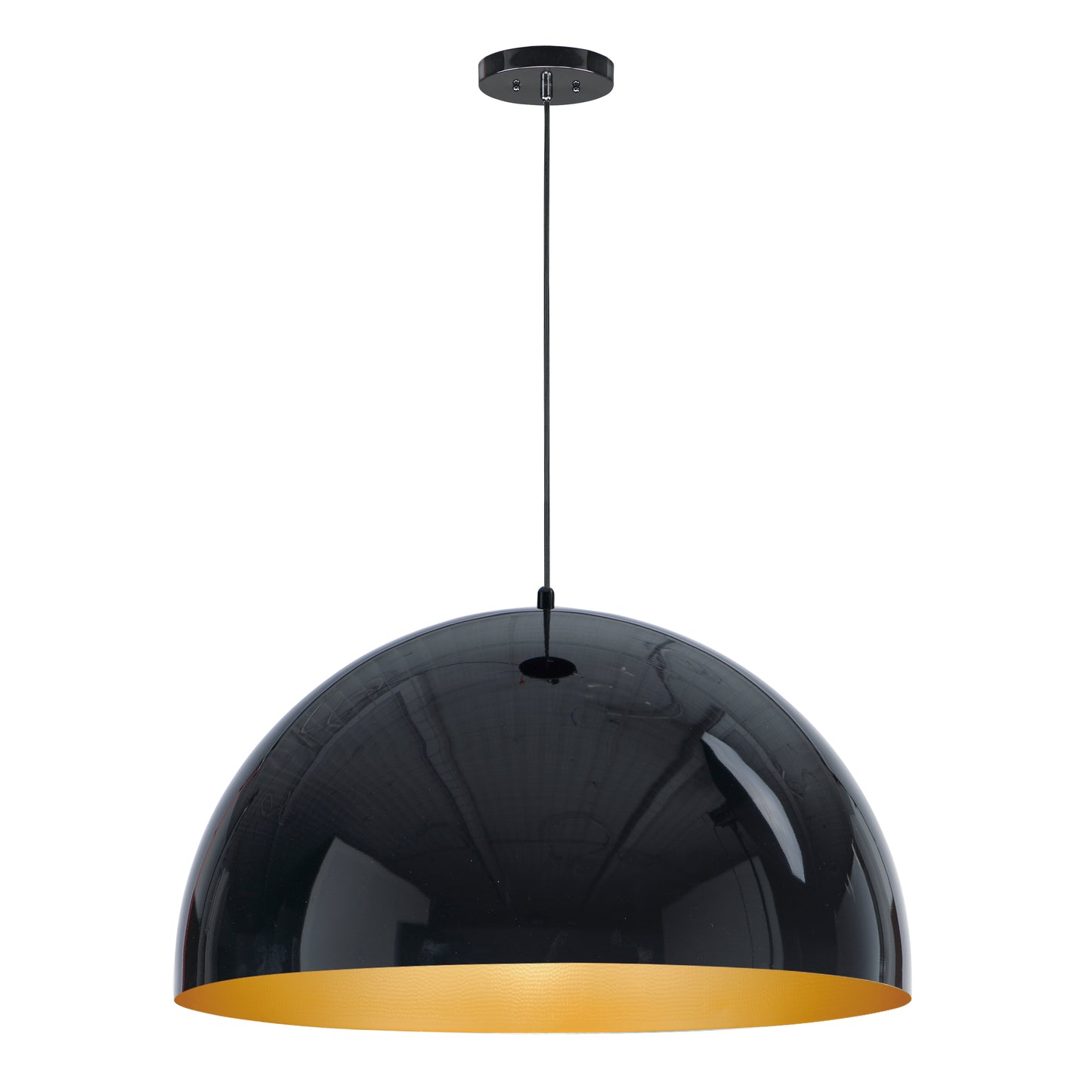 Hemisphere 31" LED Pendant Gloss Black/Gold by ET2