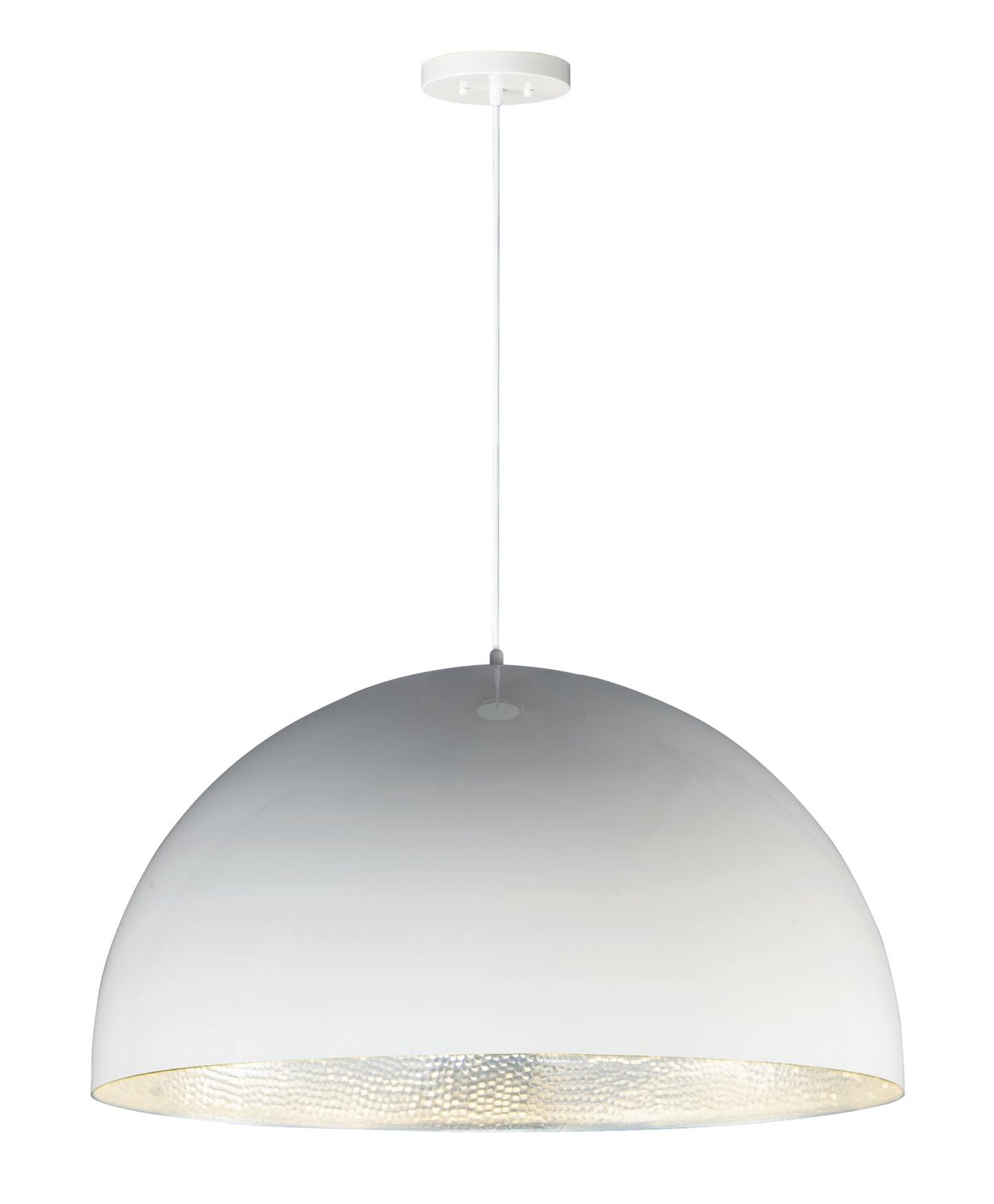 Hemisphere 31" LED Pendant Gloss White/Aluminum by ET2
