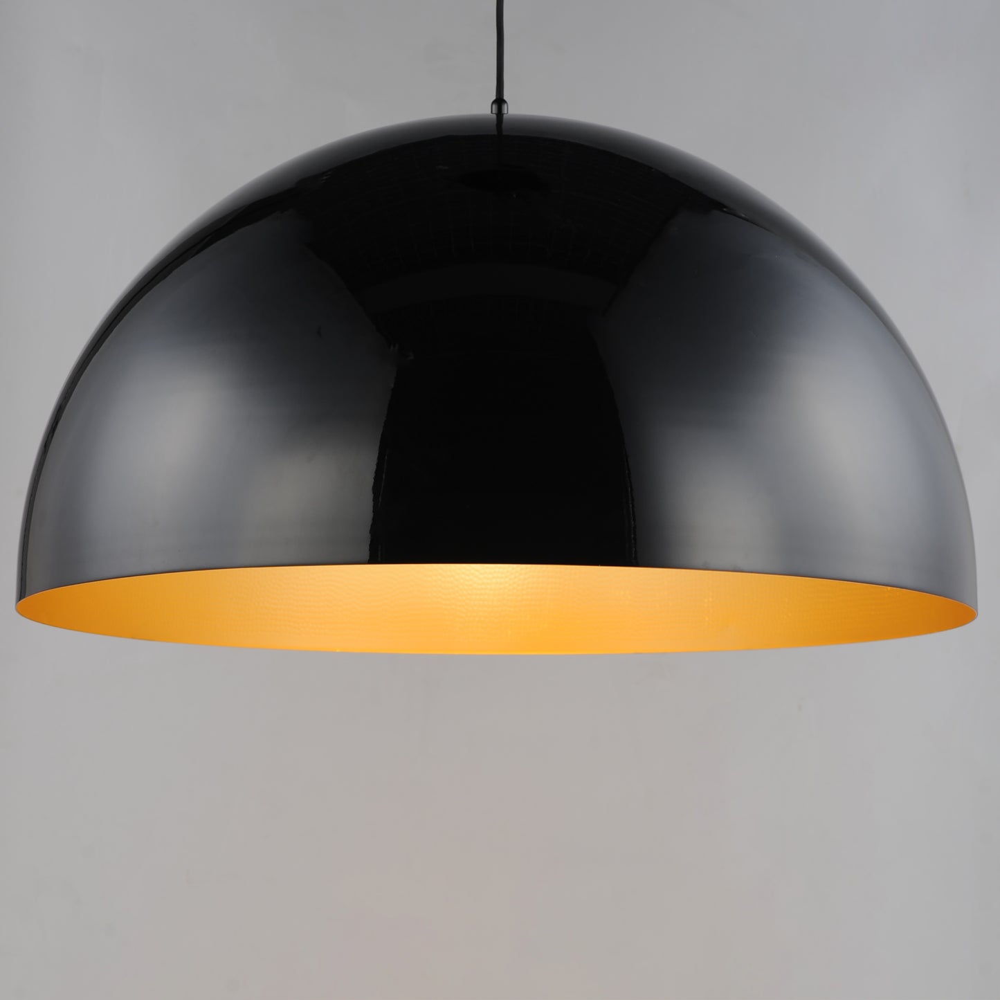 Hemisphere 31" LED Pendant Gloss Black/Gold by ET2