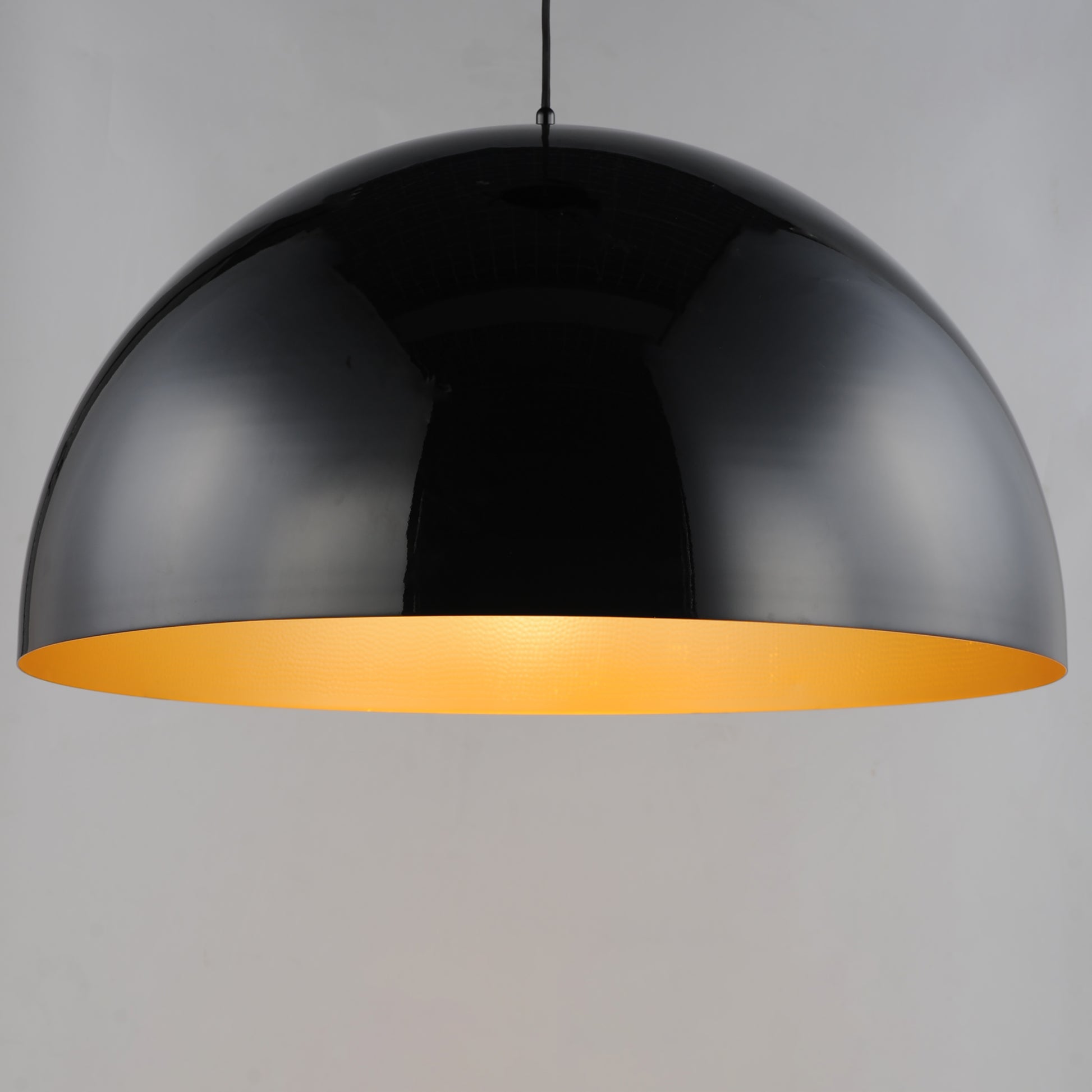 Hemisphere 31" LED Pendant Gloss Black/Gold by ET2