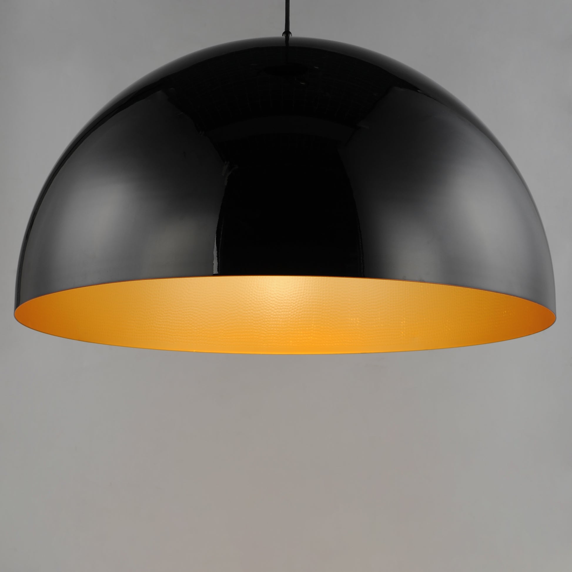 Hemisphere 31" LED Pendant Gloss Black/Gold by ET2